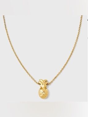 Tiny Tags 14K Gold Ion Plated Pineapple Pendant Necklace - Gold